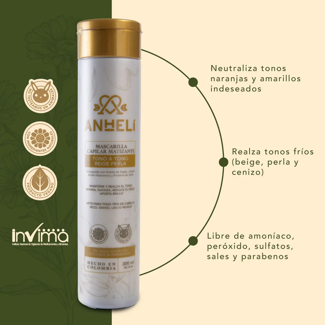 Mascarilla Capilar Matizante Beige Perla ANHELI