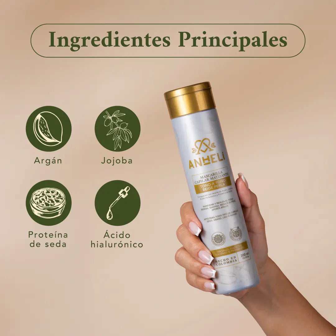 Mascarilla Capilar Matizante Beige Perla ANHELI